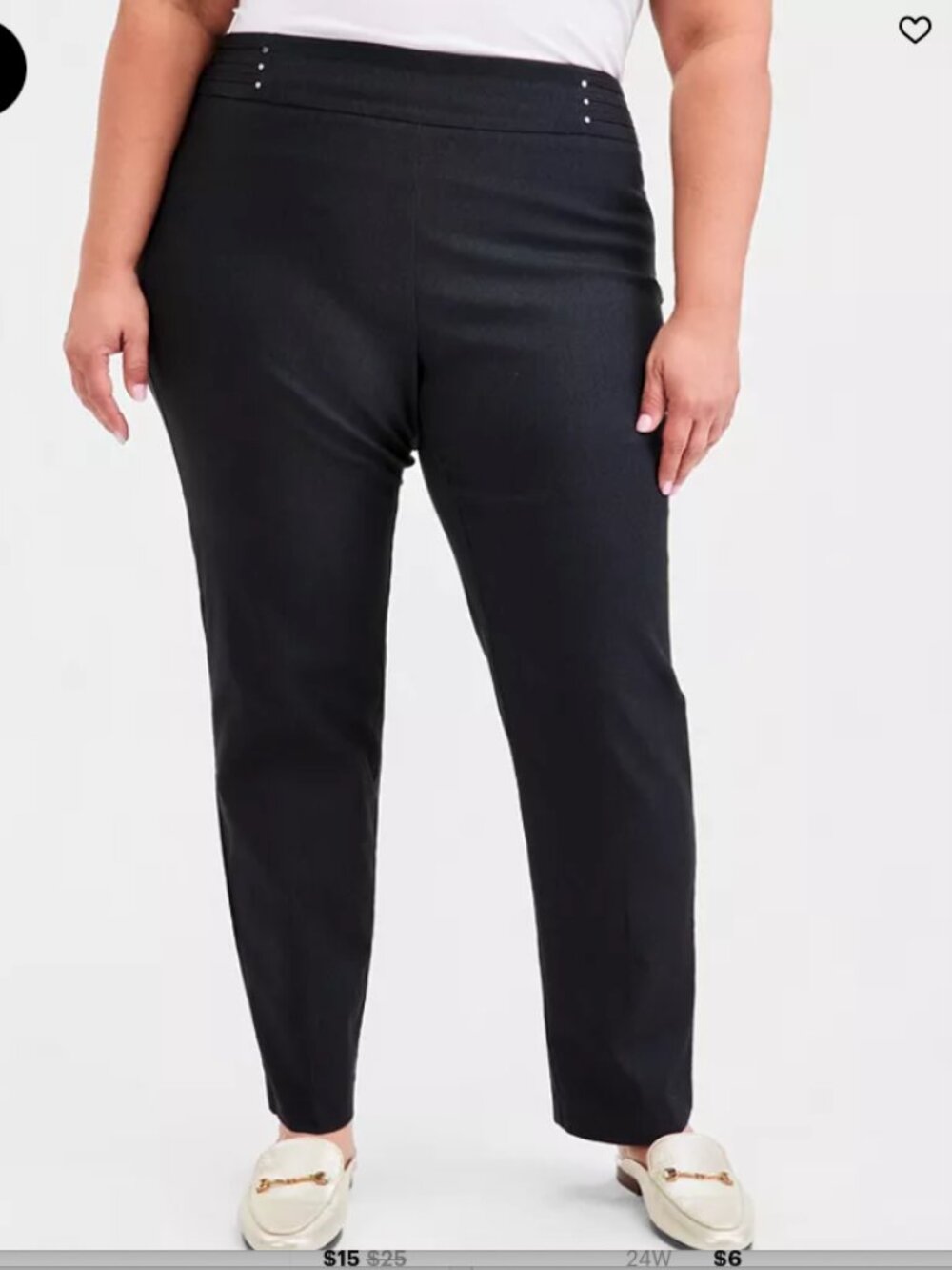 PLUS JM Collection Black Waverly Stretchy Tummy Control Cute Comfy Jeggings 3X